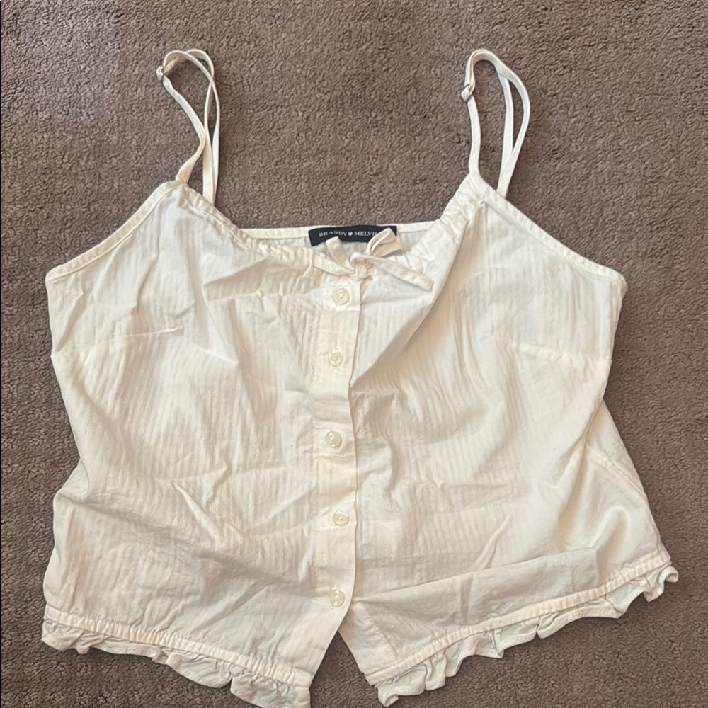 White Button-Up Tank Top